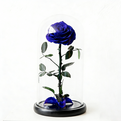 Handmade preserved flower themed glass dome by Florettely