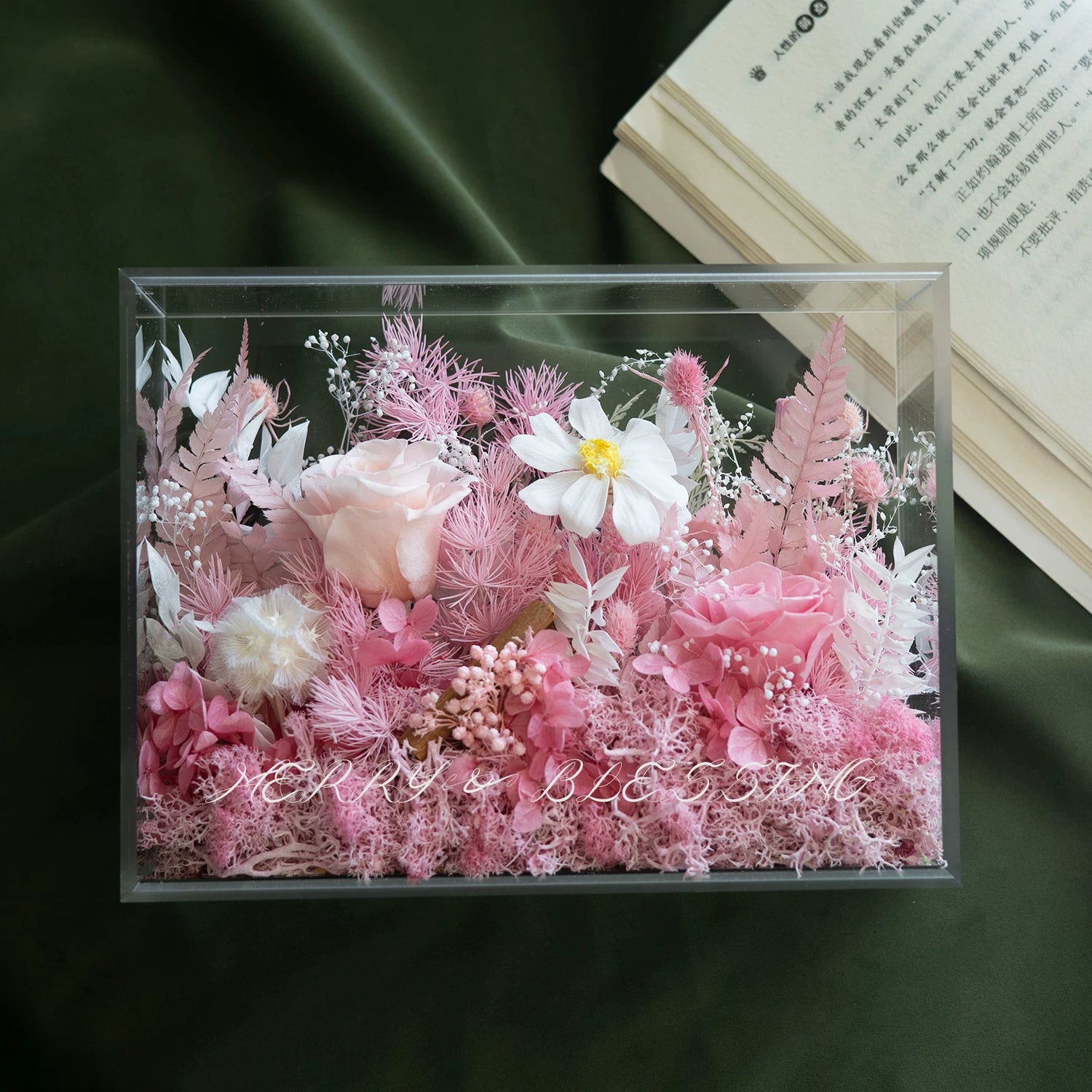 Solo Rose Acrylic Gift Box for Her - Romantic Pink - Preserved Real Flower