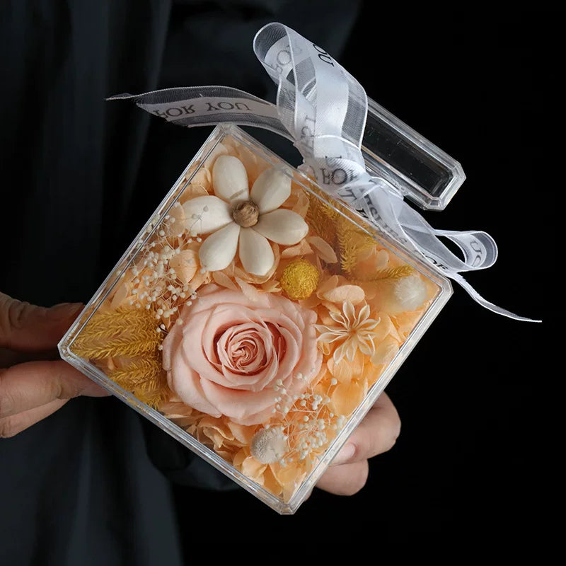 Handmade preserved flower glass dome gift by Florettely