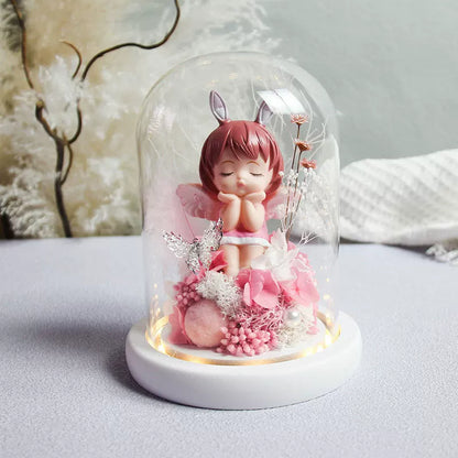Handmade preserved flower unicorn flower globe by Florettely