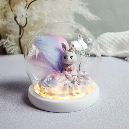 Handmade preserved flower unicorn flower globe by Florettely